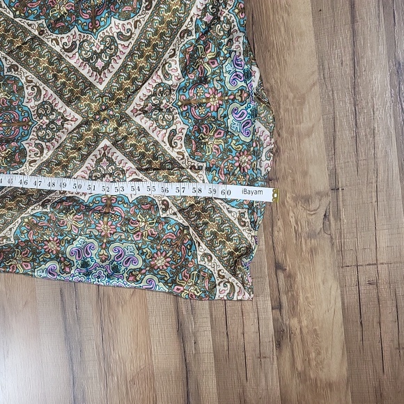 NICOLE by NICOLE MILLER 100% Silk Floral Paisley Criss-Cross Maxi Dress - Picture 16 of 16